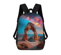 sinyumoney 3D Printed 17inch Travel Bags Desert Arch Under Starry Sky Kids School Backpack Outdoor Casual Daypack Fashion Casual Children Backpacks for Girls Women