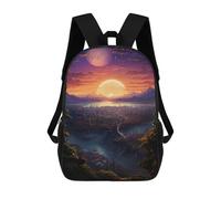sinyumoney 3D Printed 17inch Travel Bags Fantasy Alien Planet Landscape -4 Kids School Backpack Outdoor Casual Daypack Fashion Casual Children Backpacks for Girls Women