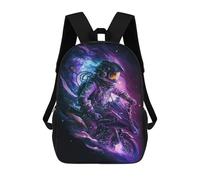 sinyumoney 3D Printed 17inch Travel Bags Galactic Motorcycle Adventure -2 Kids School Backpack Outdoor Casual Daypack Fashion Casual Children Backpacks for Girls Women