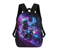 sinyumoney 3D Printed 17inch Travel Bags Galactic Motorcycle Ride Kids School Backpack Outdoor Casual Daypack Fashion Casual Children Backpacks for Girls Women