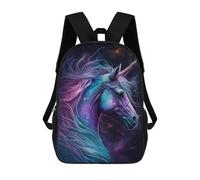 sinyumoney 3D Printed 17inch Travel Bags Galactic Unicorn Fantasy Art Print -3 Kids School Backpack Outdoor Casual Daypack Fashion Casual Children Backpacks for Girls Women
