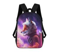 sinyumoney 3D Printed 17inch Travel Bags Galaxy Fox Kids School Backpack Outdoor Casual Daypack Fashion Casual Children Backpacks for Girls Women
