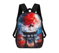 sinyumoney 3D Printed 17inch Travel Bags Ghost in Torii Gate Kids School Backpack Outdoor Casual Daypack Fashion Casual Children Backpacks for Girls Women