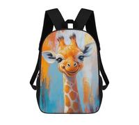 sinyumoney 3D Printed 17inch Travel Bags Happy Giraffe Painting Artwork Kids School Backpack Outdoor Casual Daypack Fashion Casual Children Backpacks for Girls Women