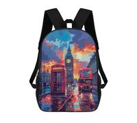 sinyumoney 3D Printed 17inch Travel Bags London Sunset Scene Kids School Backpack Outdoor Casual Daypack Fashion Casual Children Backpacks for Girls Women