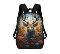 sinyumoney 3D Printed 17inch Travel Bags Magical Forest Deer Artwork Kids School Backpack Outdoor Casual Daypack Fashion Casual Children Backpacks for Girls Women