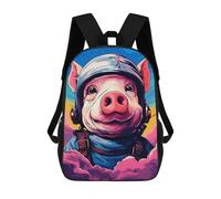 sinyumoney 3D Printed 17inch Travel Bags Pig Astronaut in Space -1 Kids School Backpack Outdoor Casual Daypack Fashion Casual Children Backpacks for Girls Women