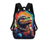 sinyumoney 3D Printed 17inch Travel Bags Space Dinosaur Astronaut Art Print -1 Kids School Backpack Outdoor Casual Daypack Fashion Casual Children Backpacks for Girls Women