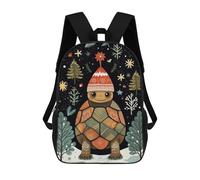 sinyumoney 3D Printed 17inch Vintage Turtle Xmas Children's School Bags Rucksacks High Capacity Travel Kids School Bag Fashion Book Bags Boy Girl Back Pack