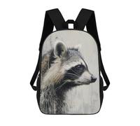sinyumoney 3D Printed 17inch Whimsical Raccoon Children's School Bags Rucksacks High Capacity Travel Kids School Bag Fashion Book Bags Boy Girl Back Pack