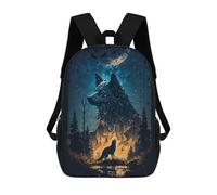 sinyumoney 3D Printed 17inch Wolf Incredible Children's School Bags Rucksacks High Capacity Travel Kids School Bag Fashion Book Bags Boy Girl Back Pack