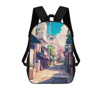 sinyumoney 3D Printed 90s Tokyo Children's 17inch School Backpack for Kids High Capacity Travel Rucksacks Fashion Book Bags Kids School Bag