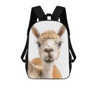 sinyumoney 3D Printed A Funny Alpaca Taking A Selfie School Bag Boys Girls Children's School Backpack Casual Fashion Backpack for in School Or Travel 17inch