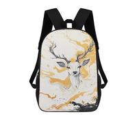 sinyumoney 3D Printed Abstract Deer Painting Art-8 Children School Backpack Fashion Rucksack Casual Travel 17inch Backpacks Large Capacity Daypack for Boys Girls