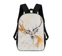 sinyumoney 3D Printed Abstract Deer Painting Artwork-1 Children School Backpack Fashion Rucksack Casual Travel 17inch Backpacks Large Capacity Daypack for Boys Girls