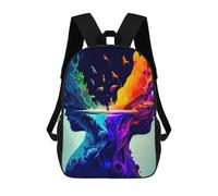 sinyumoney 3D Printed Abstract Dual Faces School Backpack With Big Pockets for Kids, Children's Backpacks Book Bags Kids School Bag 17inch