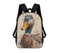 sinyumoney 3D Printed Abstract Duck Portrait School Bag Boys Girls Children's School Backpack Casual Fashion Backpack for in School Or Travel 17inch