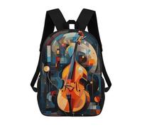 sinyumoney 3D Printed Abstract Jazz Art Children Backpacks Kids Cute School Backpack Outdoor Casual Daypack for Boys Middle School Students 17inch