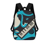 sinyumoney 3D Printed Abstract Jazz Music Children Backpacks Kids Cute School Backpack Outdoor Casual Daypack for Boys Middle School Students 17inch