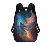 sinyumoney 3D Printed Abstract Nebula Dragon IV Children Backpacks Kids Cute School Backpack Outdoor Casual Daypack for Boys Middle School Students 17inch