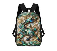sinyumoney 3D Printed Abstract Rabbit Kintsugi Children Backpacks Kids Cute School Backpack Outdoor Casual Daypack for Boys Middle School Students 17inch