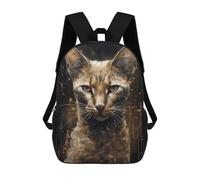 sinyumoney 3D Printed Abyssinian Cat Magic Power School Backpack With Big Pockets for Kids Children's Backpacks Boy Girl Book Bags Kids School Bag 17inch