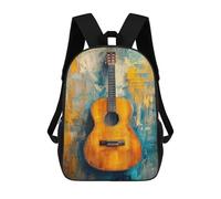 sinyumoney 3D Printed Acoustic Guitar Art Print School Backpack for Kids Children's 17inch Backpacks Boy Girl Book Bags Kids School Bag