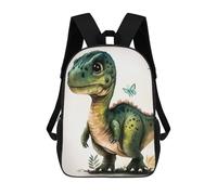 sinyumoney 3D Printed Adorable Dinosaur with Butterfly Children Backpacks Kids Cute School Backpack Outdoor Casual Daypack for Boys Middle School Students 17inch