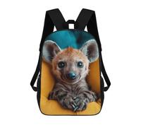 sinyumoney 3D Printed Adorable Hyena Cub Portrait Children's 17inch School Backpack for Kids High Capacity Travel Rucksacks Fashion Book Bags Kids School Bag