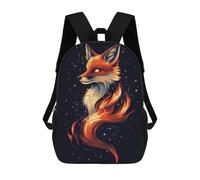 sinyumoney 3D Printed Aesthetic Mysterious Fox Children Backpacks Kids Cute School Backpack Outdoor Casual Daypack for Boys Middle School Students 17inch