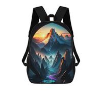 sinyumoney 3D Printed Alien Landscape with Glowing Rivers School Backpack With Big Pockets for Kids Children's Backpacks Boy Girl Book Bags Kids School Bag 17inch