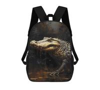 sinyumoney 3D Printed Aligator Magic Powers School Bag Boys Girls Children's 17inch Backpack School Backpack Casual Fashion Backpack for in School Or Travel