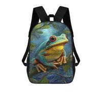 sinyumoney 3D Printed Amazon Rainforest Tree Frog School Bags Kids 17inch Backpacks Casual Fashion School Bag Backpacks Book Bags for Boys Elementary And Middle School Students