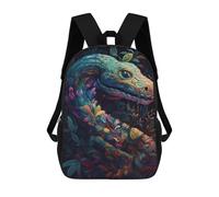 sinyumoney 3D Printed Amazonian Serpent in Vibrant Jungle Children's 17inch School Backpack for Kids High Capacity Travel Rucksacks Fashion Book Bags Kids School Bag