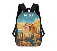 sinyumoney 3D Printed Ancient Greece Glory School Bag Boys Girls Children's 17inch Backpack School Backpack Casual Fashion Backpack for in School Or Travel