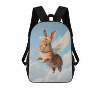 sinyumoney 3D Printed Angel Bunny in Flight-1 School Backpack Book 17inch Bags Fashion Backpacks Large Capacity Backpack Children Travel Rucksacks