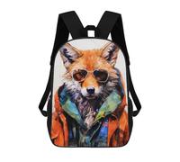sinyumoney 3D Printed Animal Fox School Book Bags Fashion Kids Large Capacity Backpack Children School Bag Travel Rucksacks 17inch