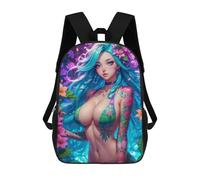 sinyumoney 3D Printed Anime Flower Girl School Backpack With Big Pockets for Kids Children's Backpacks Boy Girl Book Bags Kids School Bag 17inch