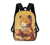 sinyumoney 3D Printed Anthropomorphic Leopard School Bag Boys Girls Children's School Backpack Casual Fashion Backpack for in School Or Travel 17inch