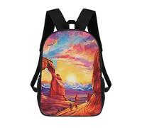 sinyumoney 3D Printed Arches National Park Children's 17inch School Backpack for Kids High Capacity Travel Rucksacks Fashion Book Bags Kids School Bag