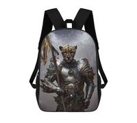 sinyumoney 3D Printed Armored Leopard Guardian School Backpack With Big Pockets for Kids Children's Backpacks Boy Girl Book Bags Kids School Bag 17inch