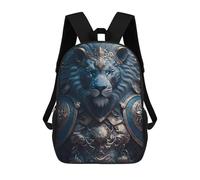 sinyumoney 3D Printed Armored Lion Guardian School Backpack With Big Pockets for Kids, Children's Backpacks Book Bags Kids School Bag 17inch