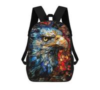 sinyumoney 3D Printed Art Nouveau Glass Eagle School Bag Boys Girls Children's School Backpack Casual Fashion Backpack for in School Or Travel 17inch