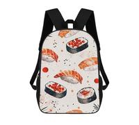 sinyumoney 3D Printed Artistic Sushi Arrangement School Backpack Book 17inch Bags Fashion Backpacks Large Capacity Backpack Children Travel Rucksacks