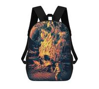 sinyumoney 3D Printed Astronaut Faces Fiery Skull on Alien Planet School Backpack With Big Pockets for Kids, Children's Backpacks Book Bags Kids School Bag 17inch