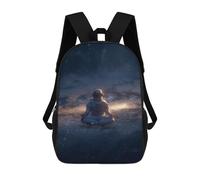 sinyumoney 3D Printed Astronaut Floating in Space-5 School Backpack for Kids Children's 17inch Backpacks Boy Girl Book Bags Kids School Bag