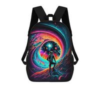 sinyumoney 3D Printed Astronaut Gazing at Cosmic Eye School Backpack With Big Pockets for Kids Children's Backpacks Boy Girl Book Bags Kids School Bag 17inch