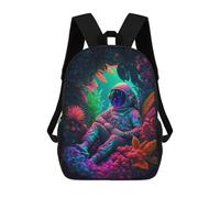 sinyumoney 3D Printed Astronaut in Alien Garden School Backpack With Big Pockets for Kids, Children's Backpacks Book Bags Kids School Bag 17inch