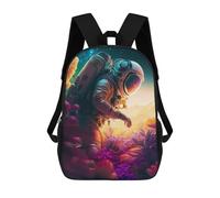 sinyumoney 3D Printed Astronaut in Alien Landscape -9 Children's School Backpack for Kids High Capacity Travel Rucksacks Fashion Book Bags Kids School Bag Back Pack 17inch