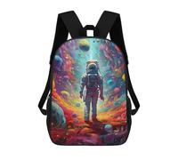 sinyumoney 3D Printed Astronaut in Colorful Space -3 School Backpack With Big Pockets for Kids Children's Backpacks Boy Girl Book Bags Kids School Bag 17inch
